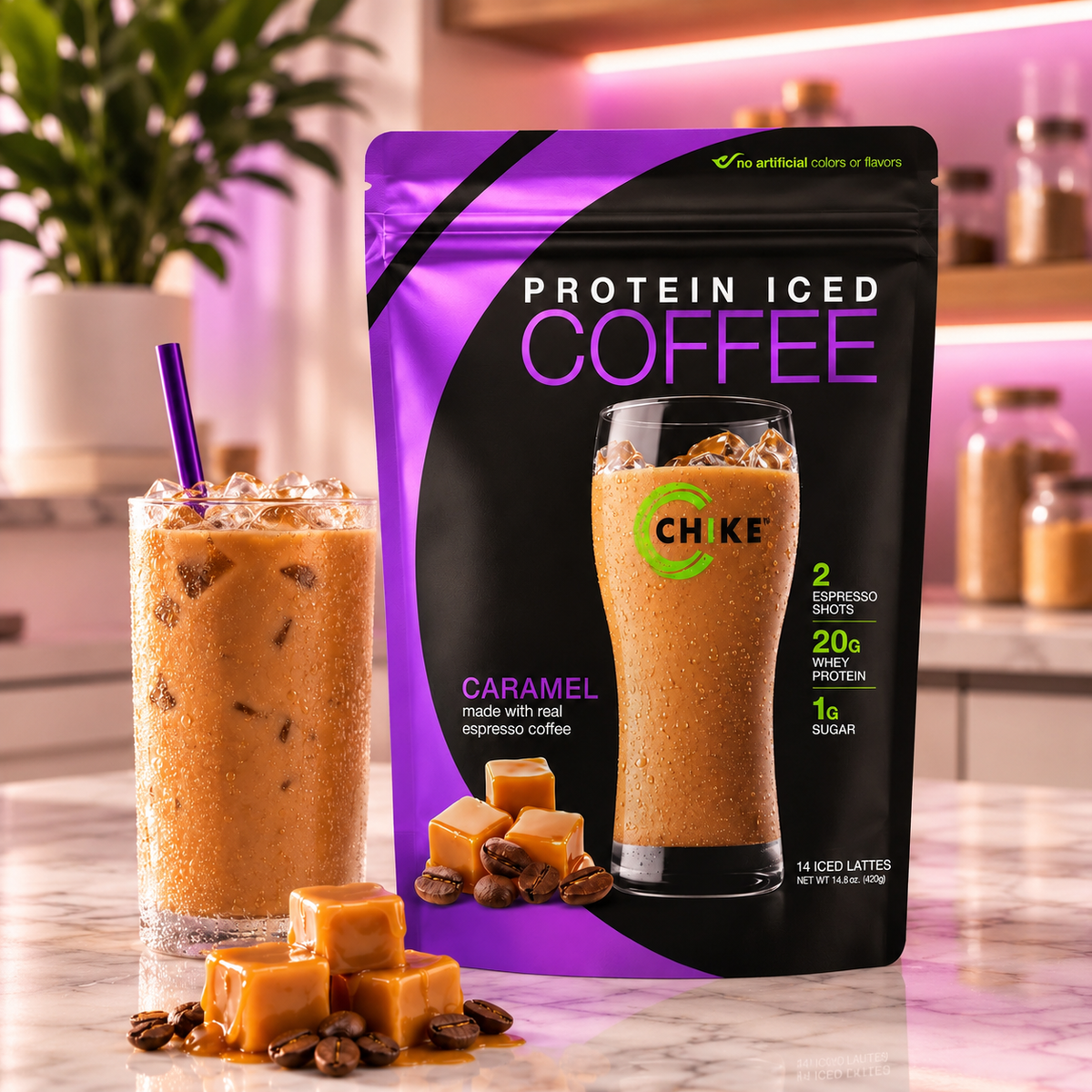 Caramel Protein Iced Coffee