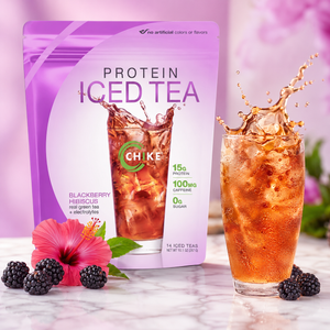 Blackberry Hibiscus Protein Iced Tea