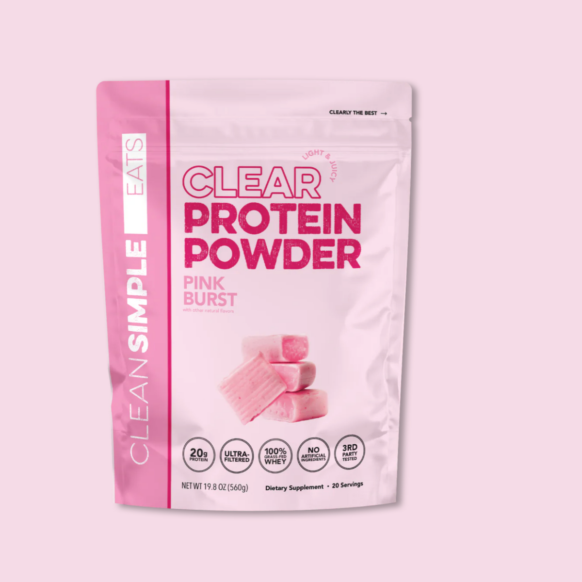 Clear Protein Powder: Pink Burst