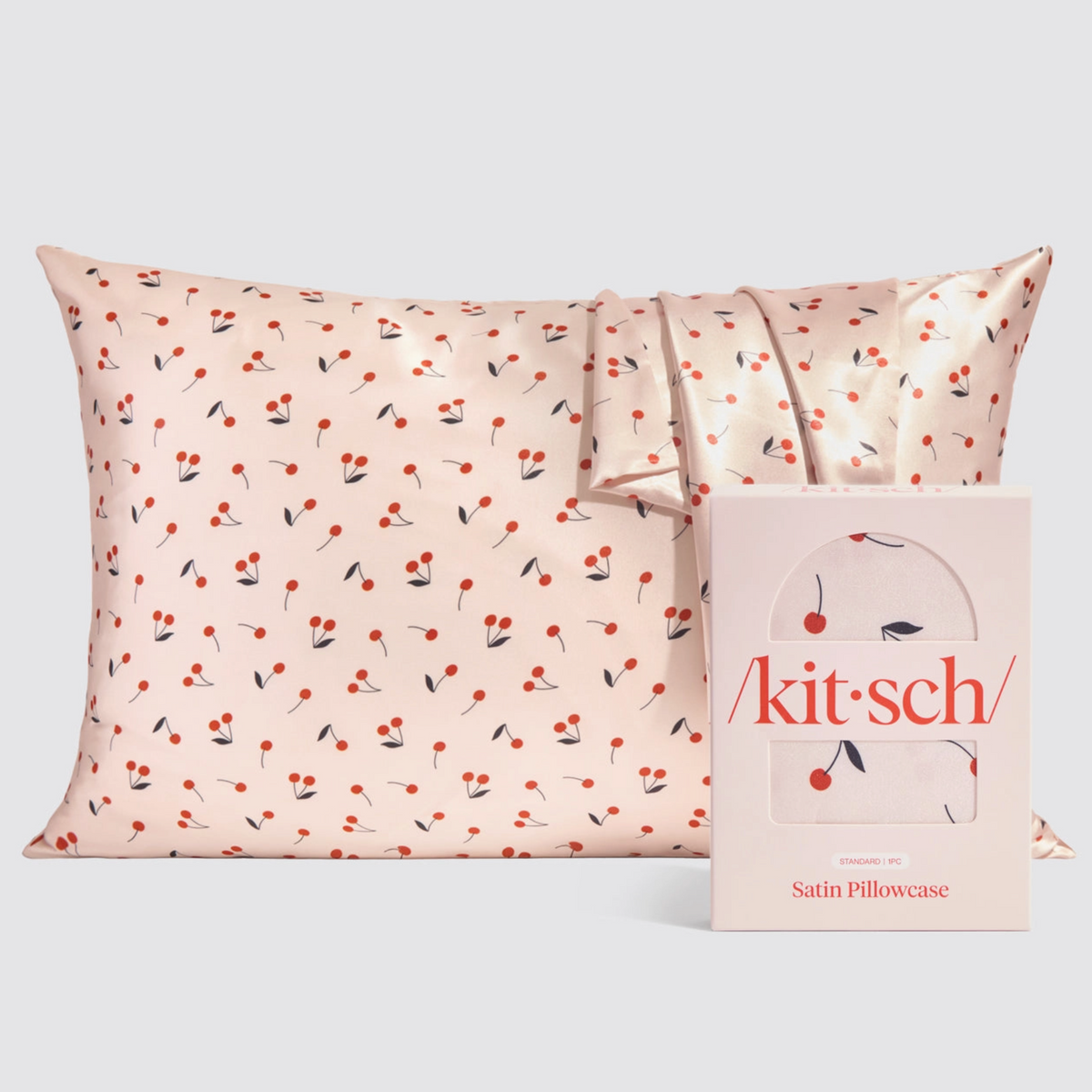 Satin Pillowcase - Cherry Print