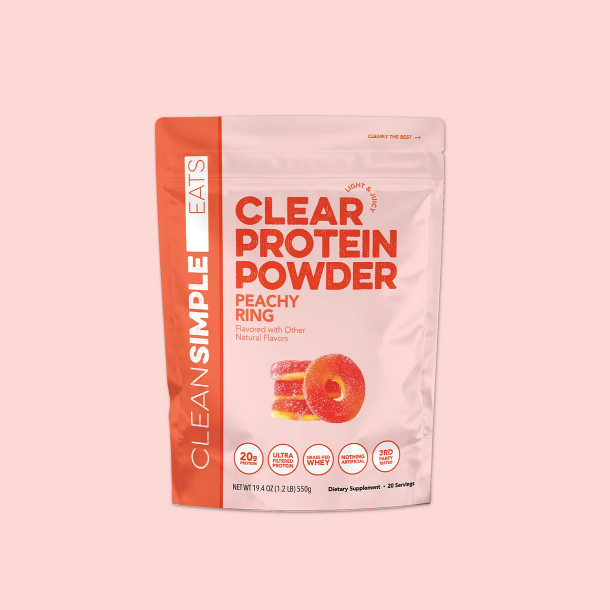 Clear Protein Powder: Peachy Ring