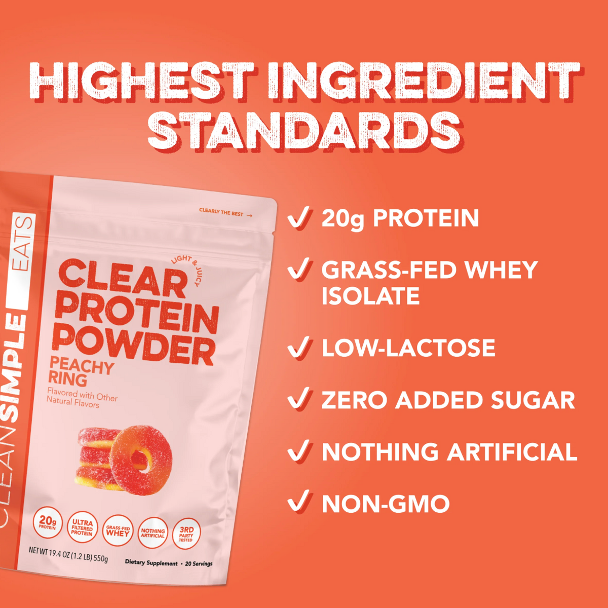 Clear Protein Powder: Peachy Ring